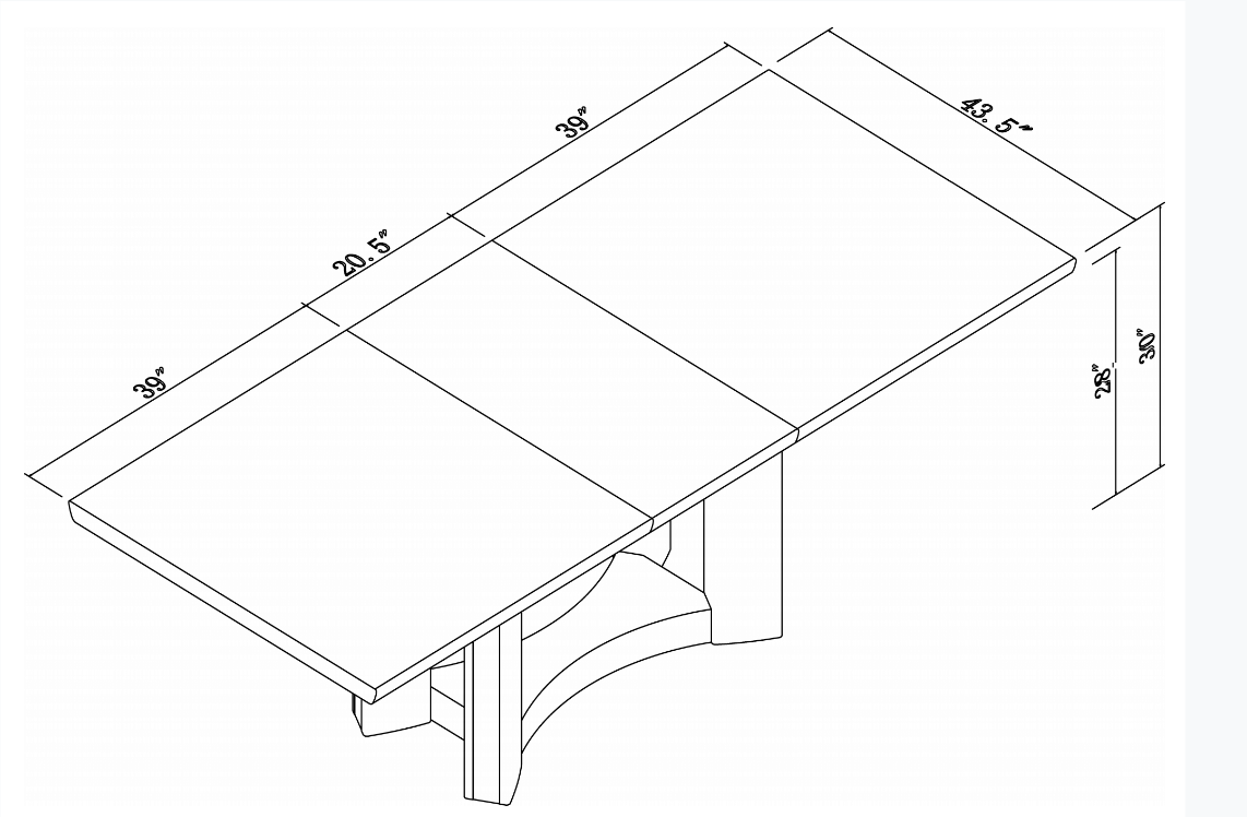 98" Dark Gray Solid Wood Dining Table