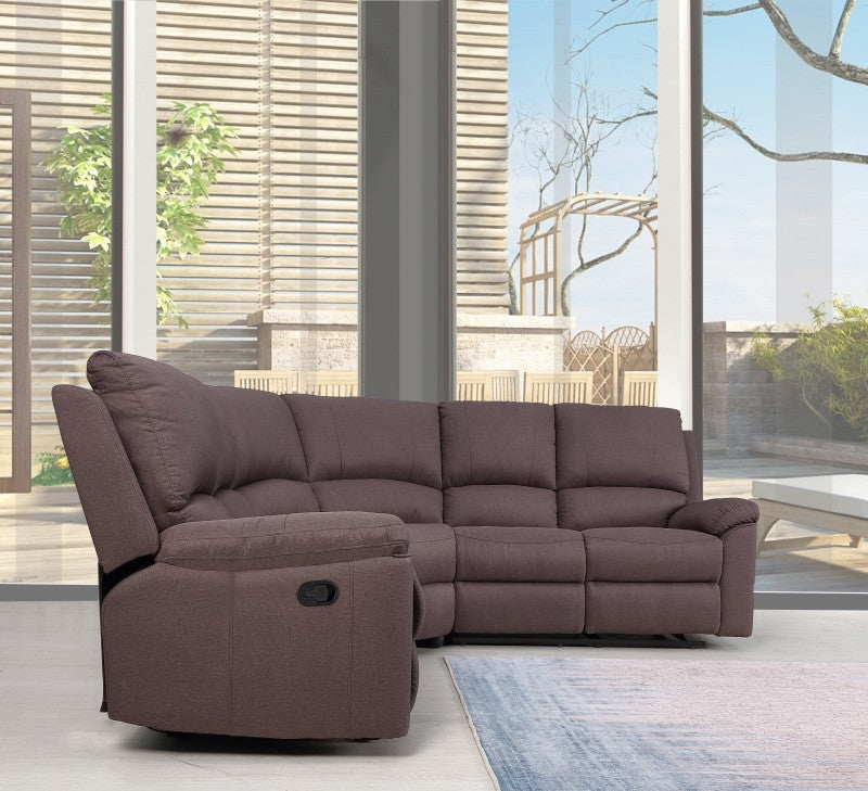 Brown Chenille Double Power Reclining Sectional