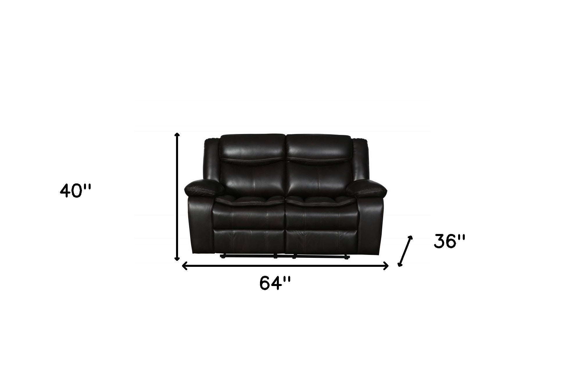 64" X 36" X 40" Brown  Loveseat