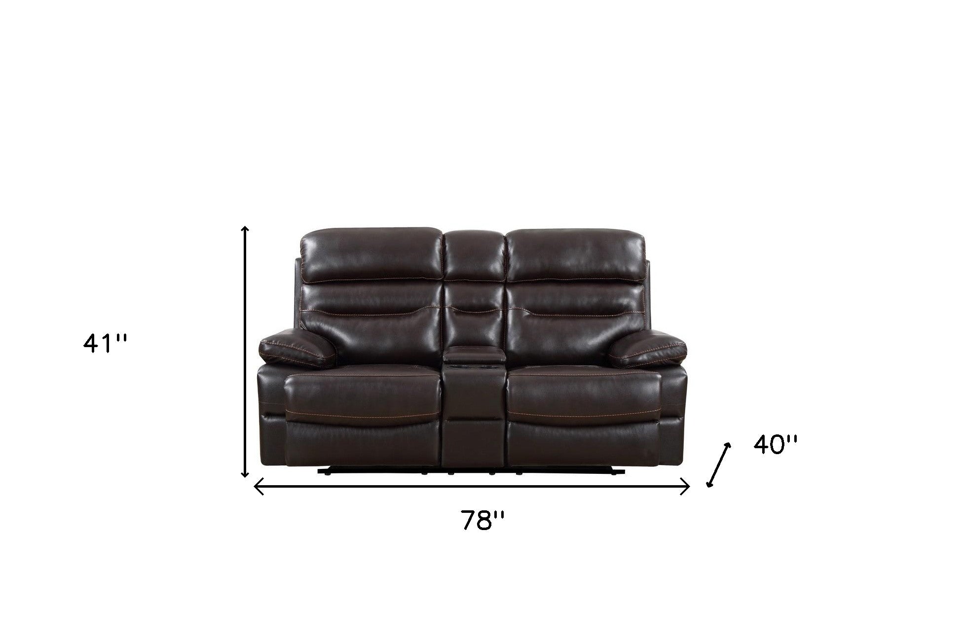 78" X 40" X 41" Brown  Console Loveseat