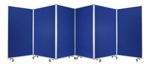 212 X 1 X 71 Blue Metal 6 Panel Screen