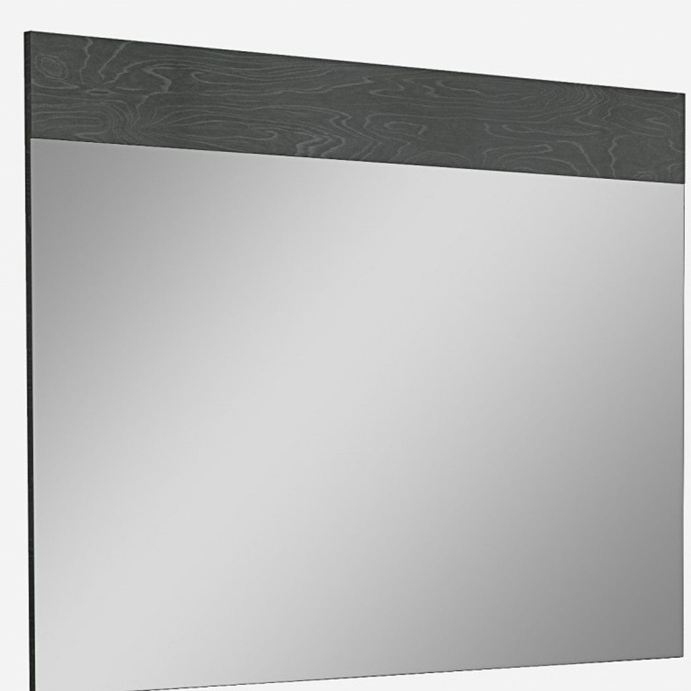 Gray Rectangle Accent Mirror