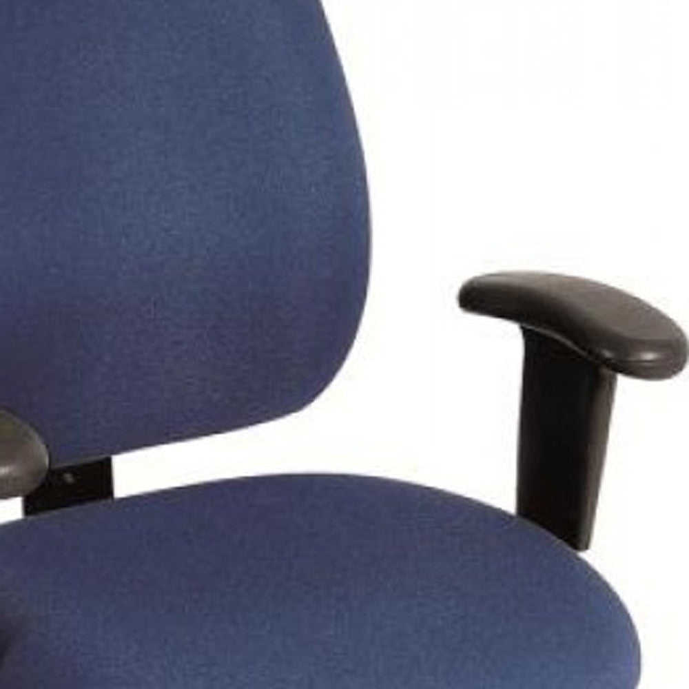 Navy Blue Fabric Seat Swivel Adjustable Task Chair Fabric Back Plastic Frame