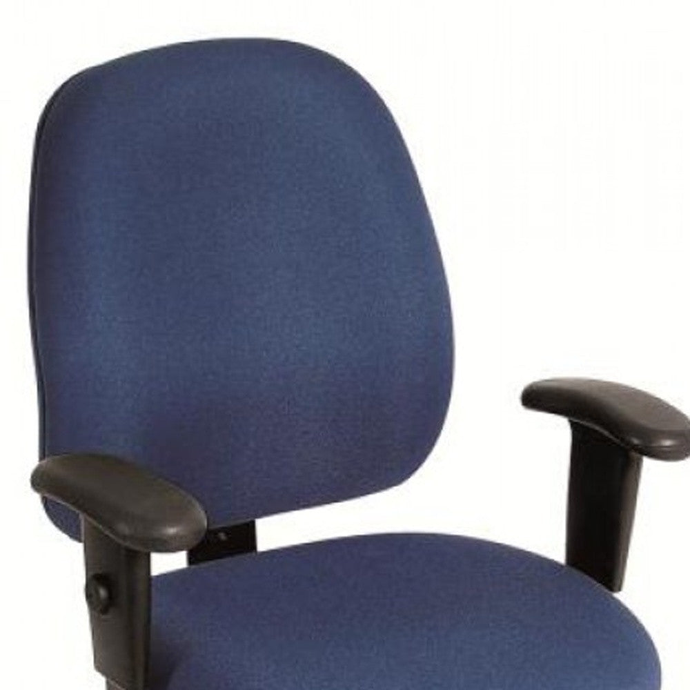 Navy Blue Fabric Seat Swivel Adjustable Task Chair Fabric Back Plastic Frame