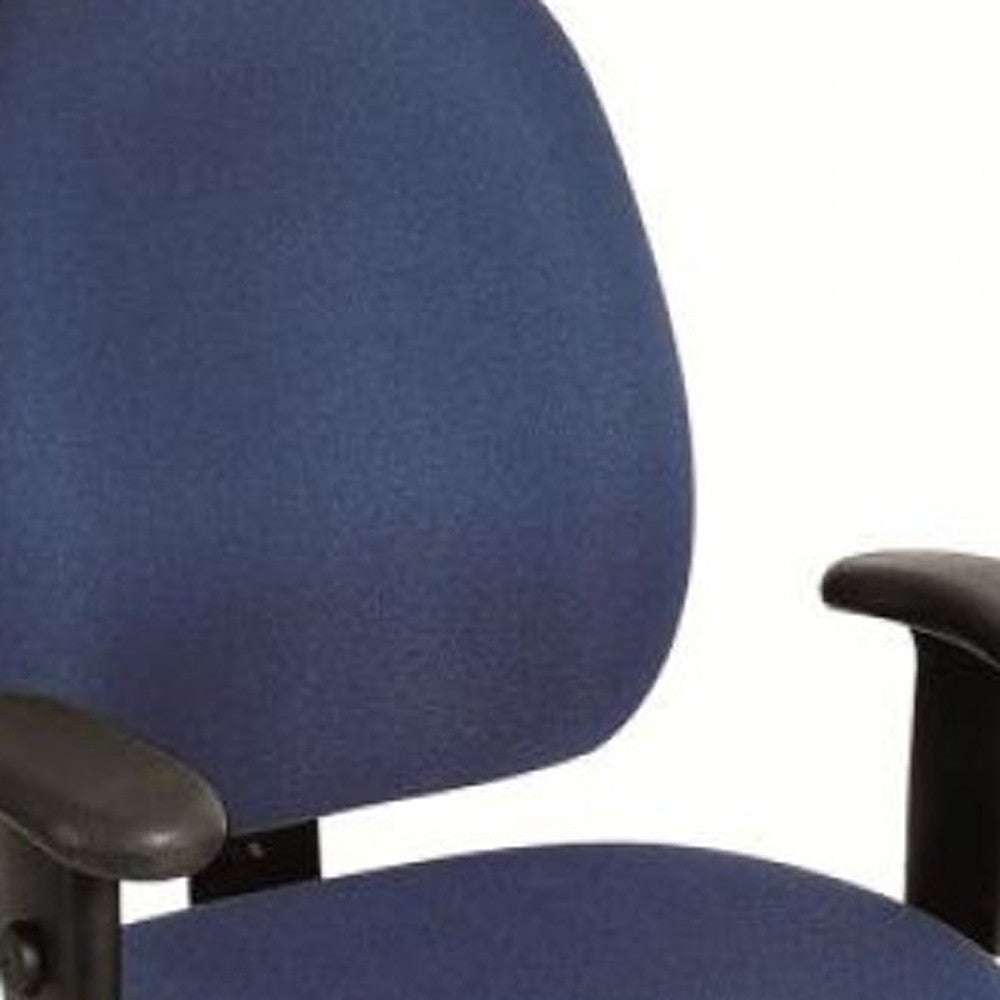 Navy Blue Fabric Seat Swivel Adjustable Task Chair Fabric Back Plastic Frame