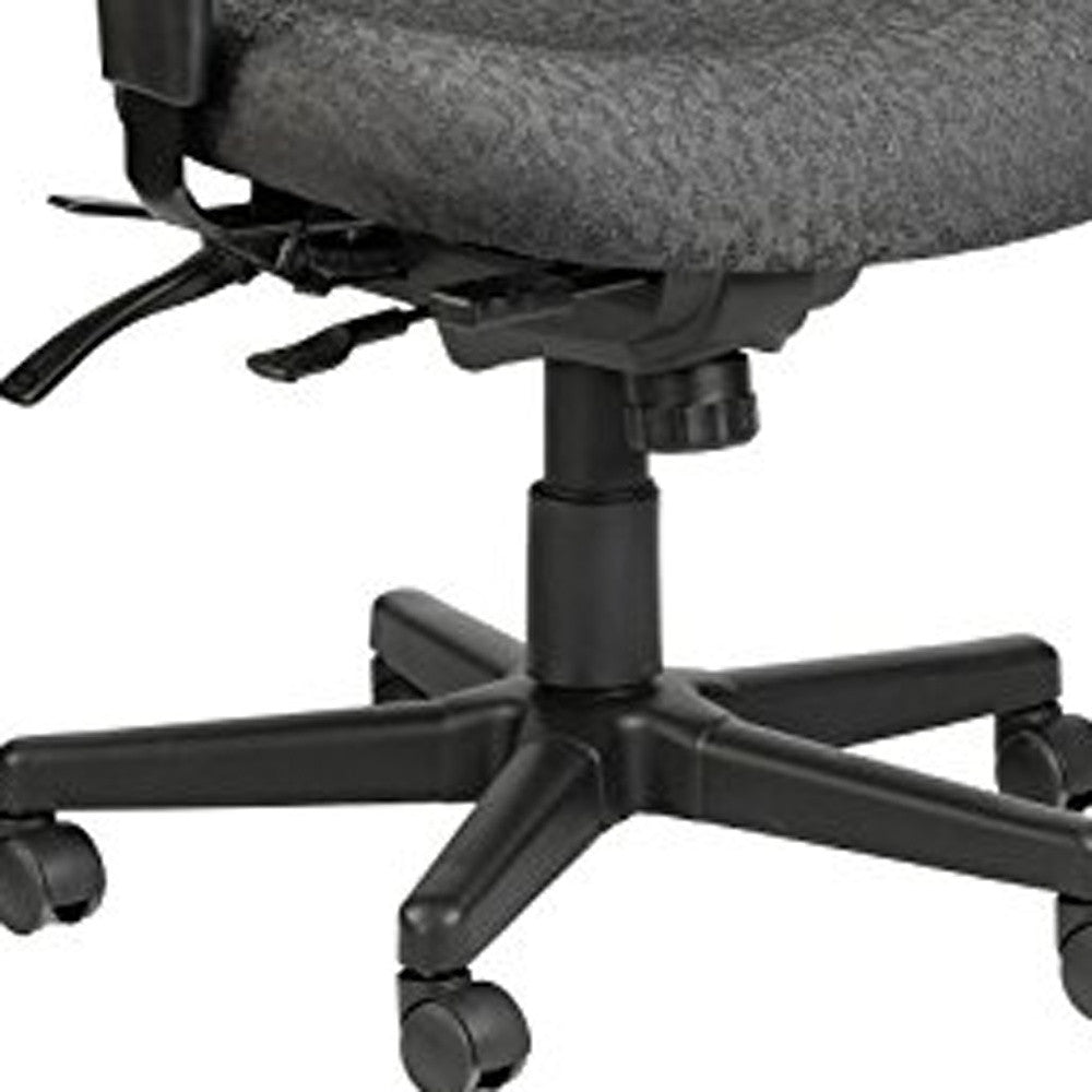 Black Fabric Seat Swivel Adjustable Task Chair Fabric Back Plastic Frame