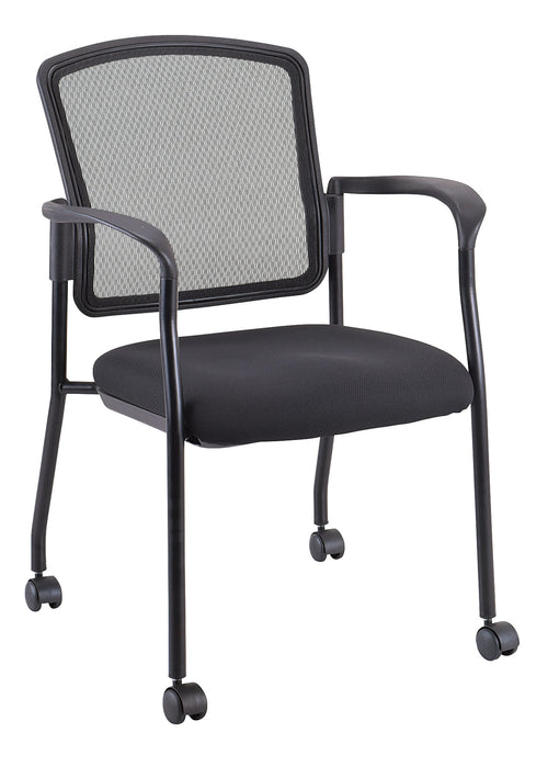 Black Fabric Seat Swivel Adjustable Task Chair Mesh Back Plastic Frame