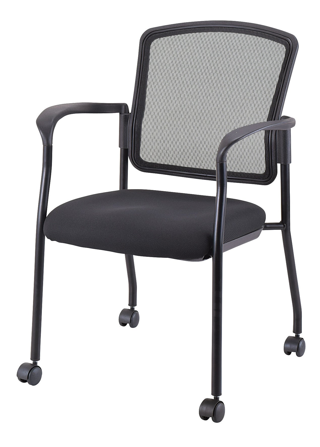 Black Fabric Seat Swivel Adjustable Task Chair Mesh Back Plastic Frame