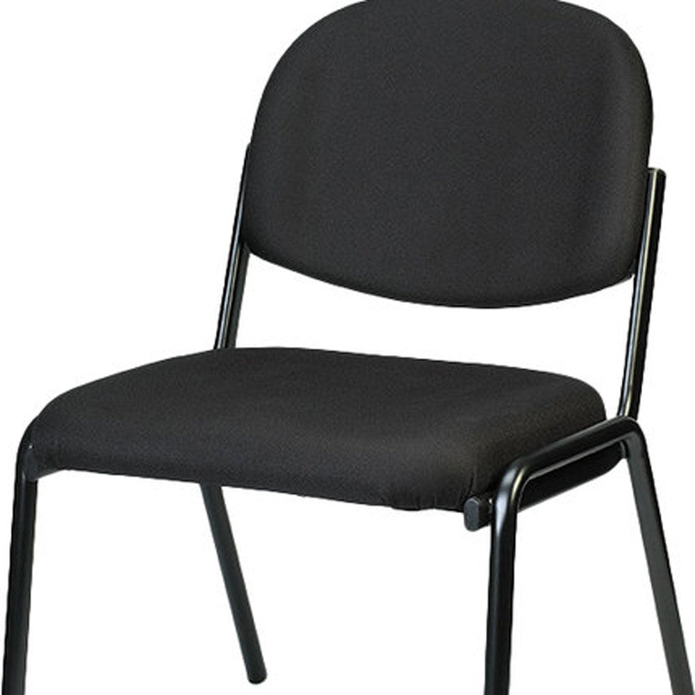 Set Of Two Black Fabric Seat Swivel Adjustable Task Chair Fabric Back Steel Frame