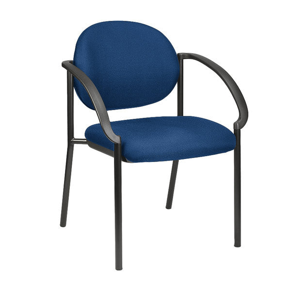 Set Of Two Navy Blue Fabric Seat Swivel Adjustable Task Chair Fabric Back Steel Frame