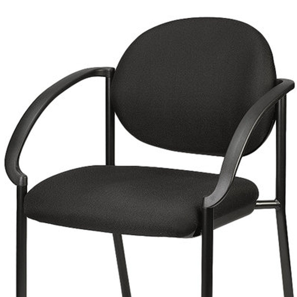 Set Of Two Navy Blue Fabric Seat Swivel Adjustable Task Chair Fabric Back Steel Frame