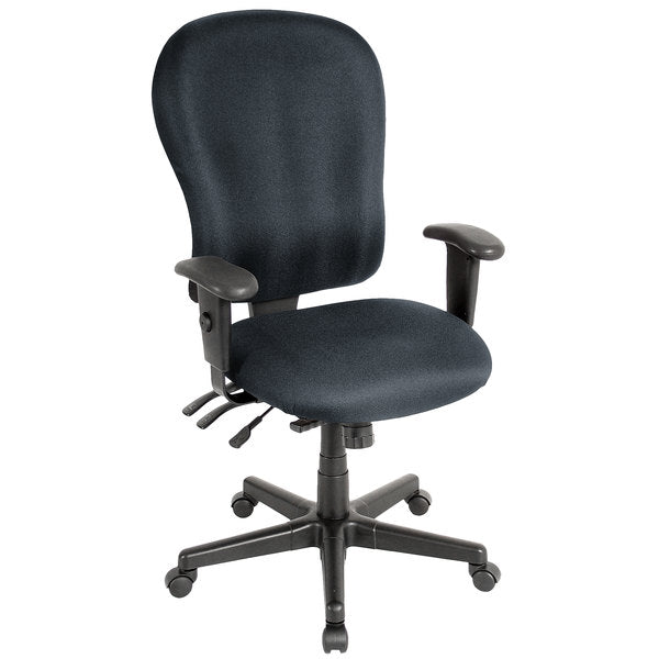 Charcoal Fabric Seat Swivel Adjustable Task Chair Fabric Back Plastic Frame