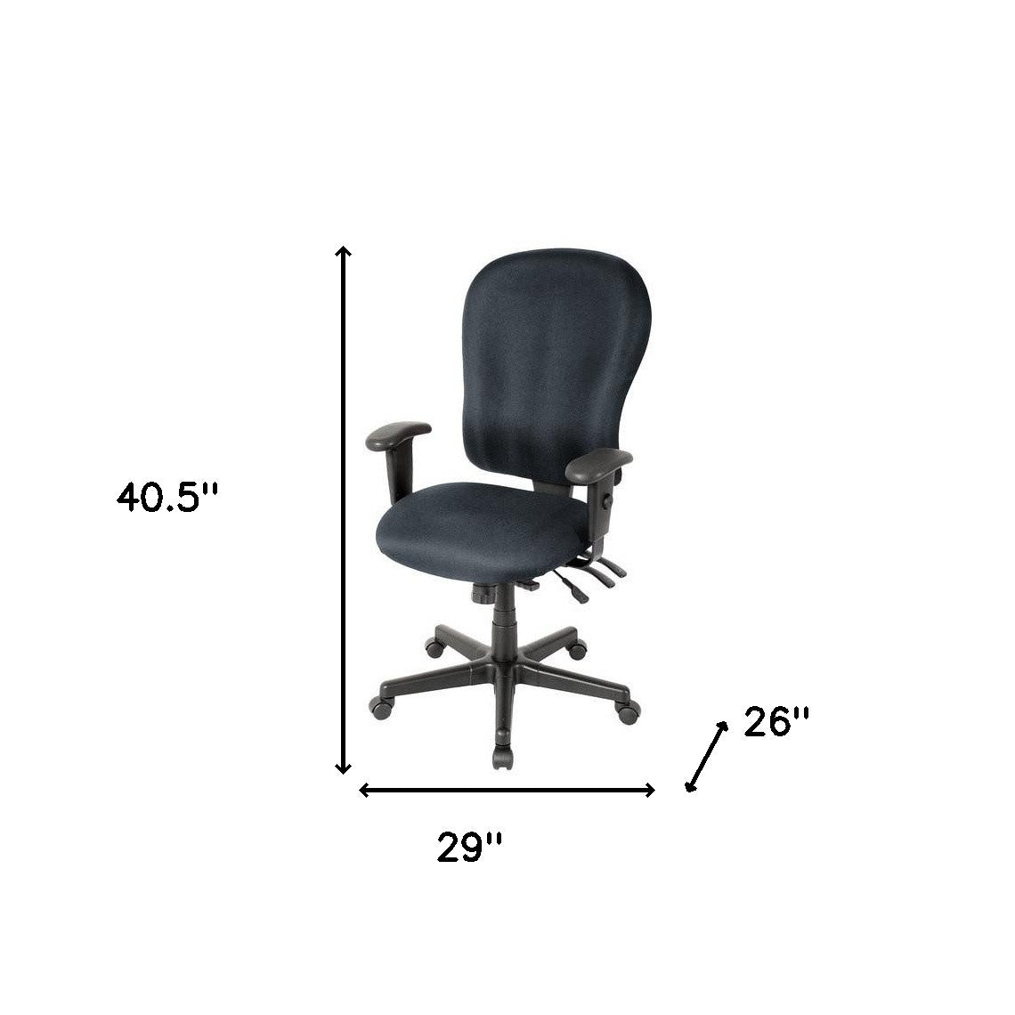 Charcoal Fabric Seat Swivel Adjustable Task Chair Fabric Back Plastic Frame