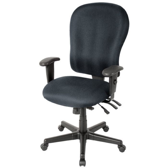 Charcoal Fabric Seat Swivel Adjustable Task Chair Fabric Back Plastic Frame