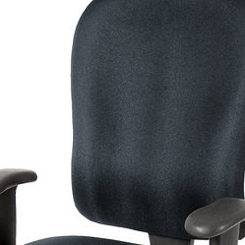 Charcoal Fabric Seat Swivel Adjustable Task Chair Fabric Back Plastic Frame