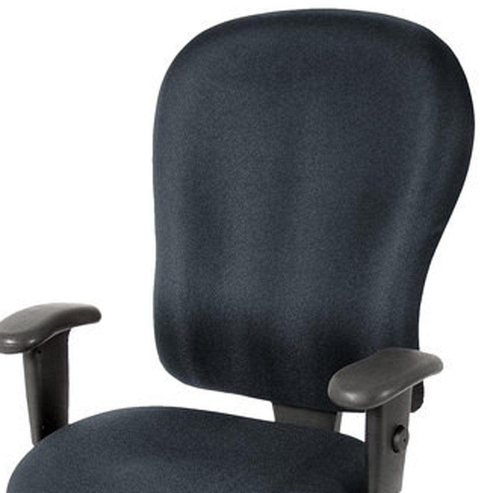 Charcoal Fabric Seat Swivel Adjustable Task Chair Fabric Back Plastic Frame