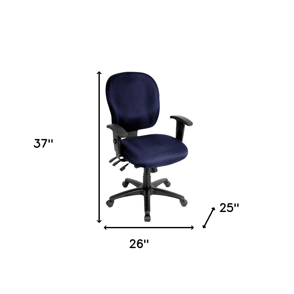 Charcoal Fabric Seat Swivel Adjustable Task Chair Fabric Back Plastic Frame