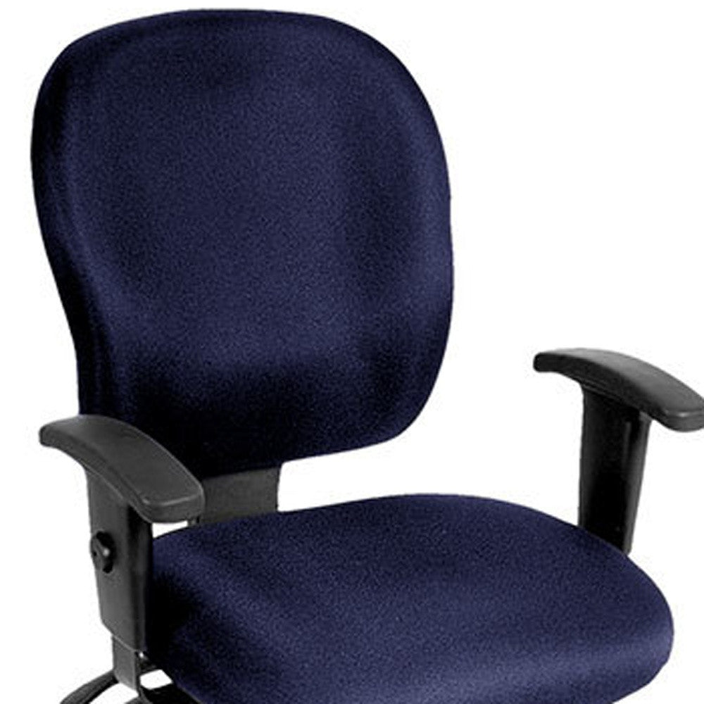 Charcoal Fabric Seat Swivel Adjustable Task Chair Fabric Back Plastic Frame