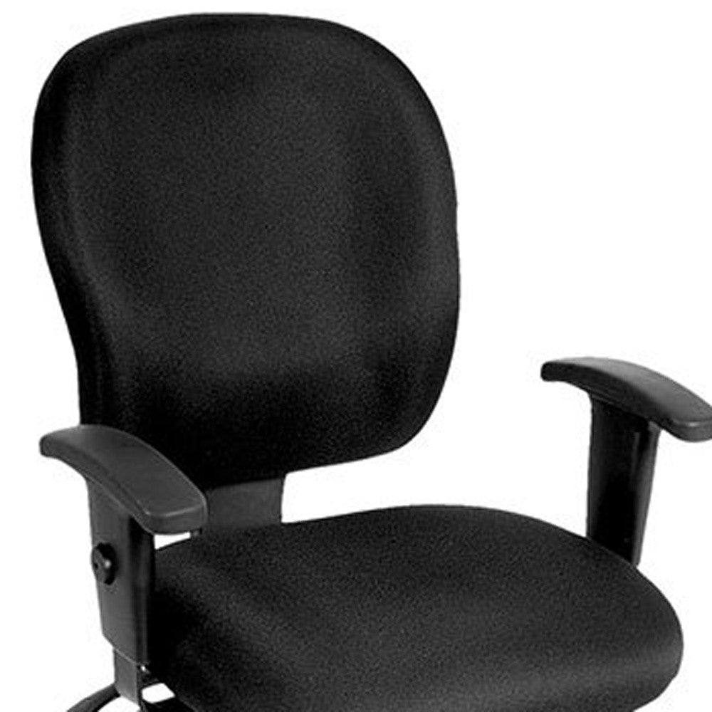 Charcoal Fabric Seat Swivel Adjustable Task Chair Fabric Back Plastic Frame