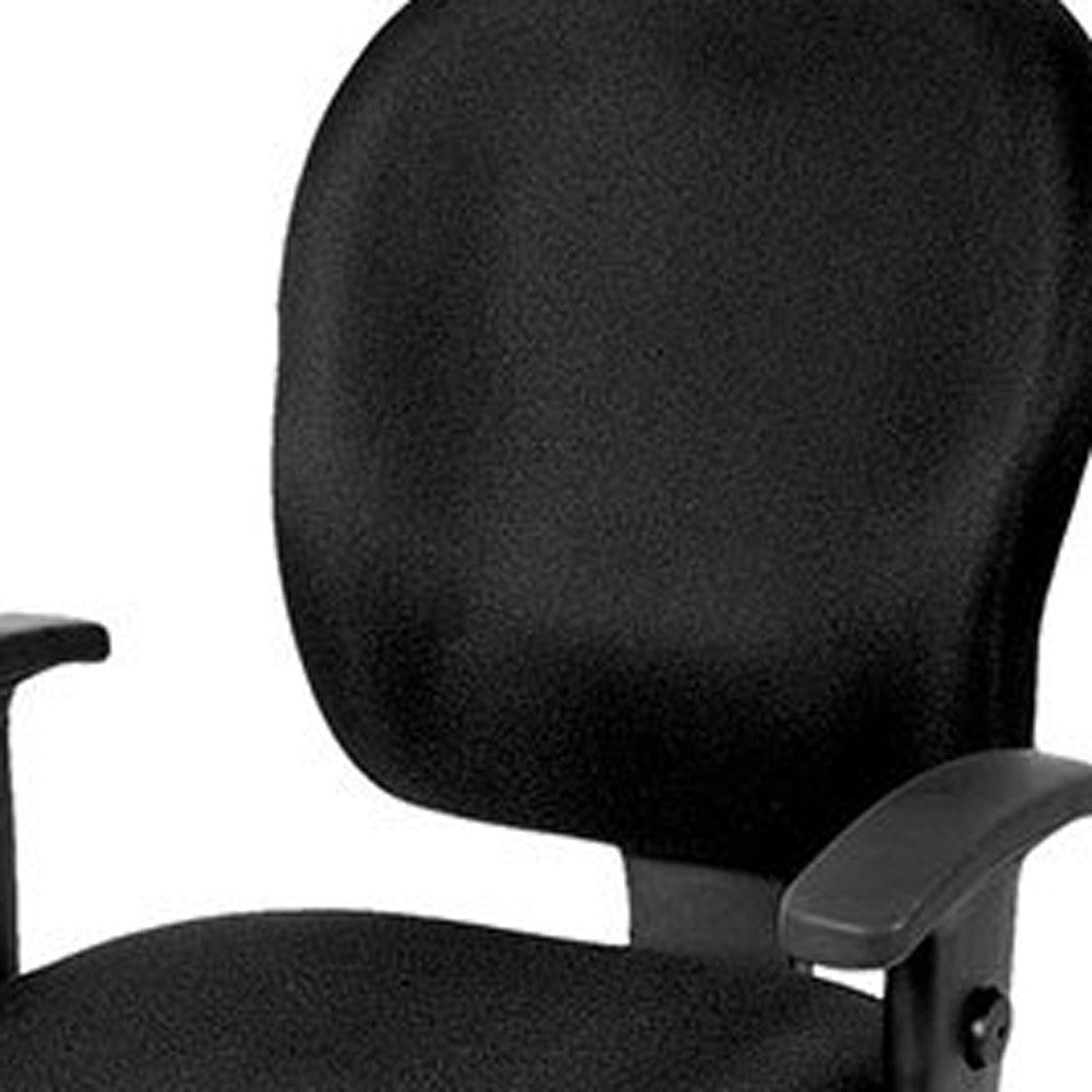 Charcoal Fabric Seat Swivel Adjustable Task Chair Fabric Back Plastic Frame