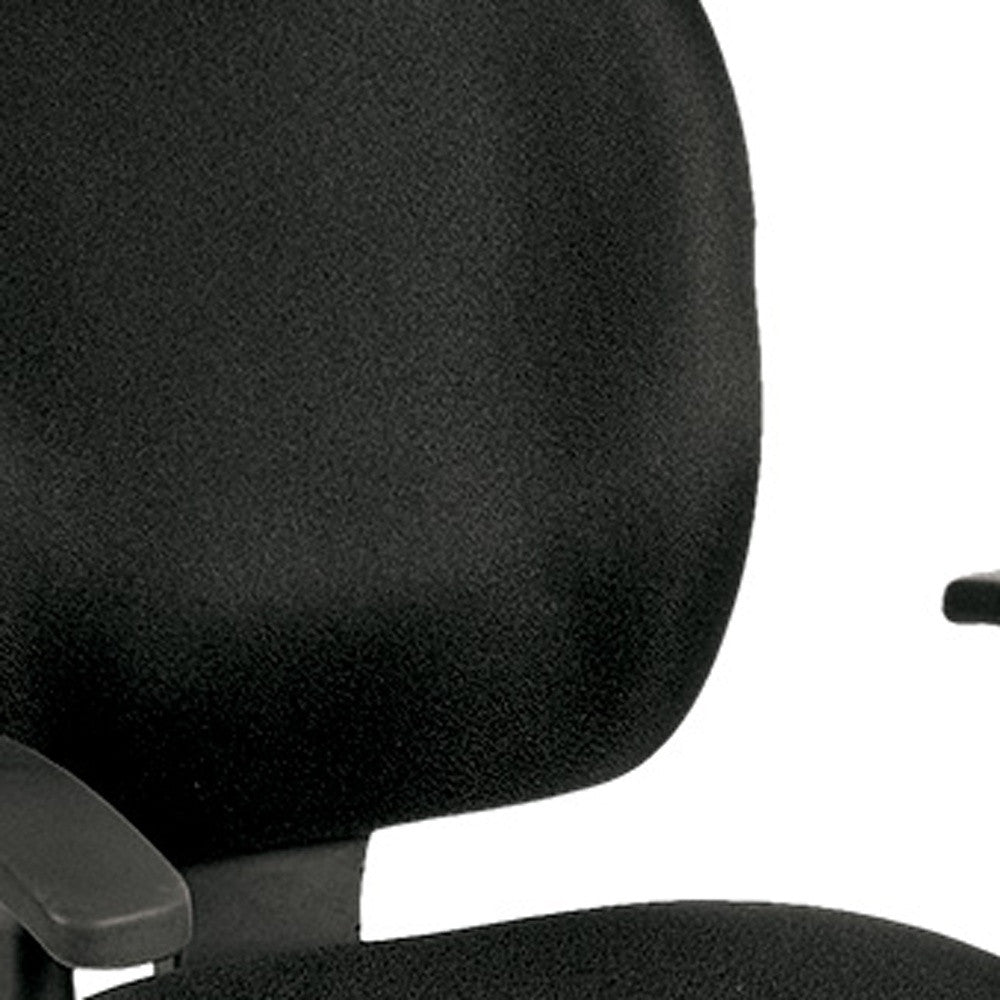 Charcoal Fabric Seat Swivel Adjustable Task Chair Fabric Back Plastic Frame