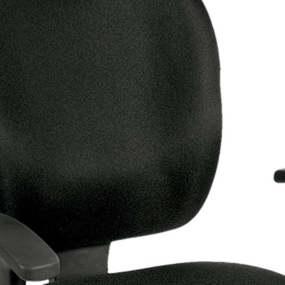 Charcoal Fabric Seat Swivel Adjustable Task Chair Fabric Back Plastic Frame