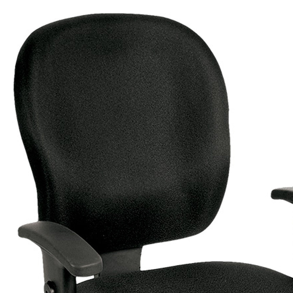 Charcoal Fabric Seat Swivel Adjustable Task Chair Fabric Back Plastic Frame