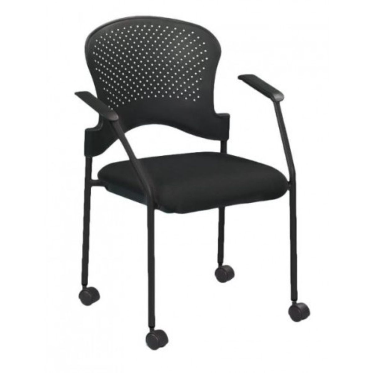 Black Fabric Seat Swivel Adjustable Task Chair Plastic Back Plastic Frame