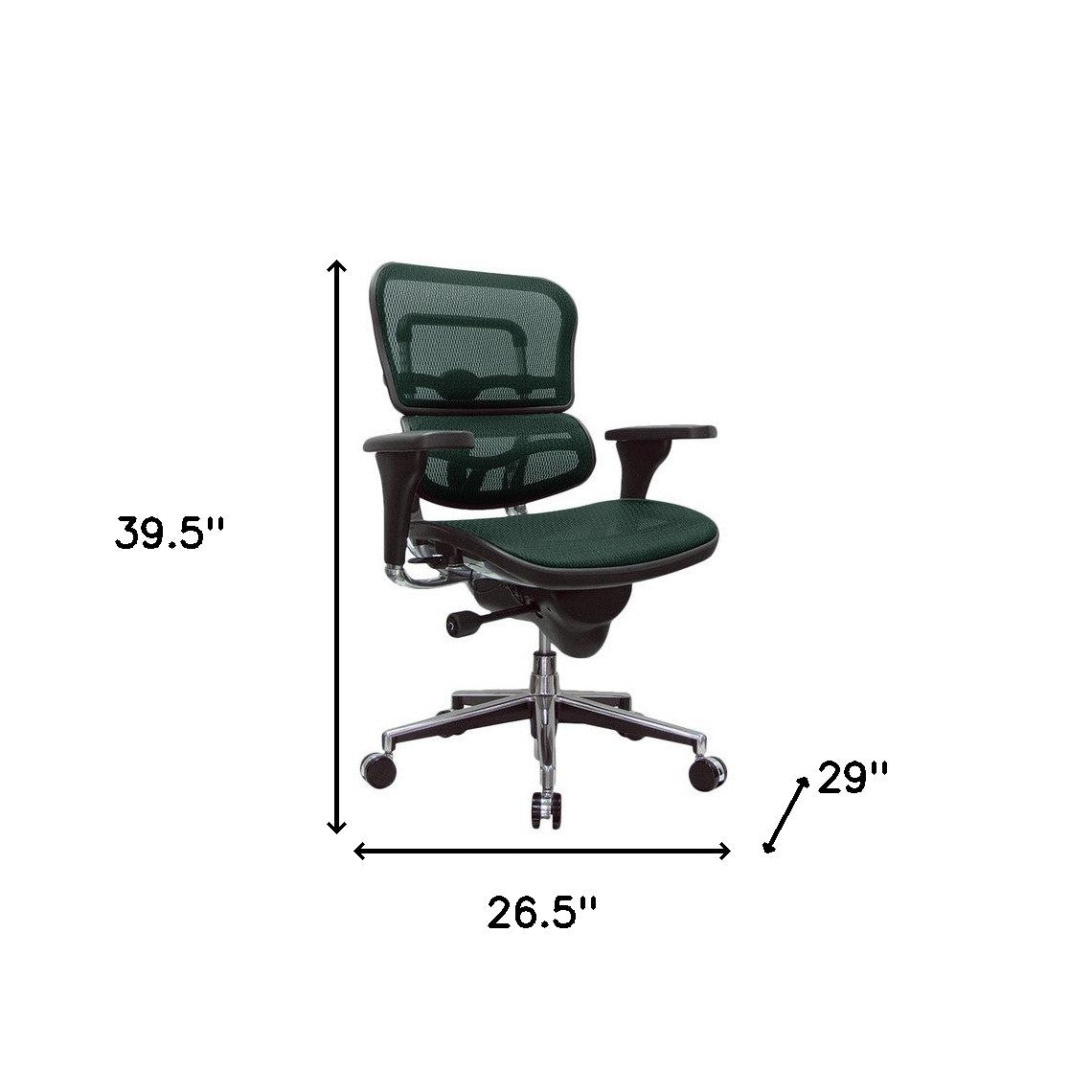 Green Swivel Adjustable Task Chair Mesh Back Plastic Frame