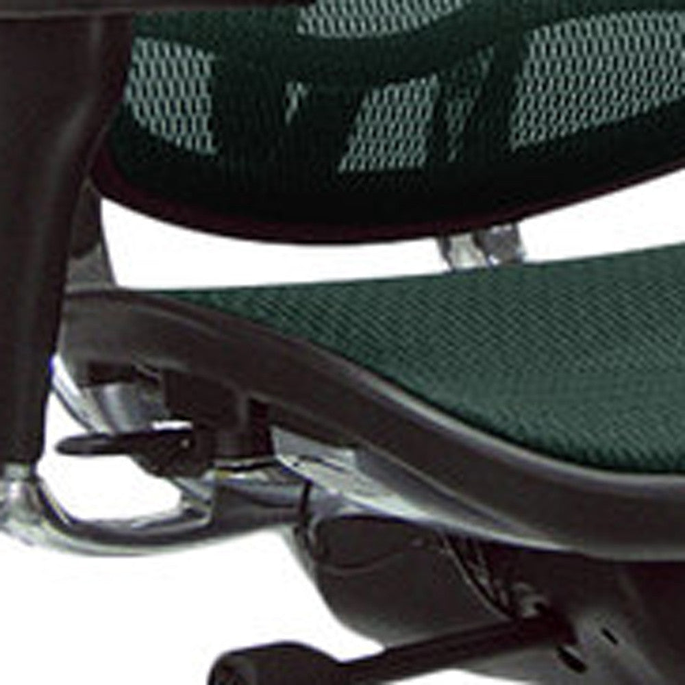 Green Swivel Adjustable Task Chair Mesh Back Plastic Frame