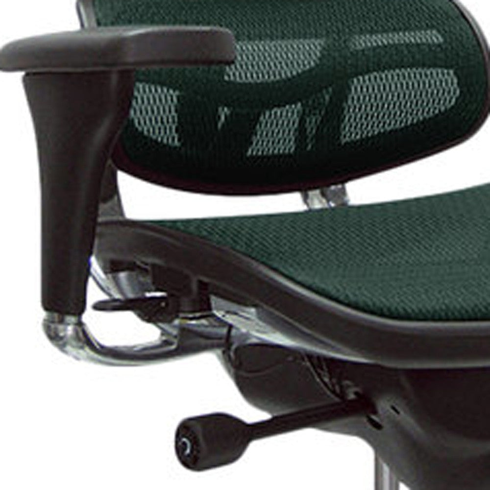 Green Swivel Adjustable Task Chair Mesh Back Plastic Frame