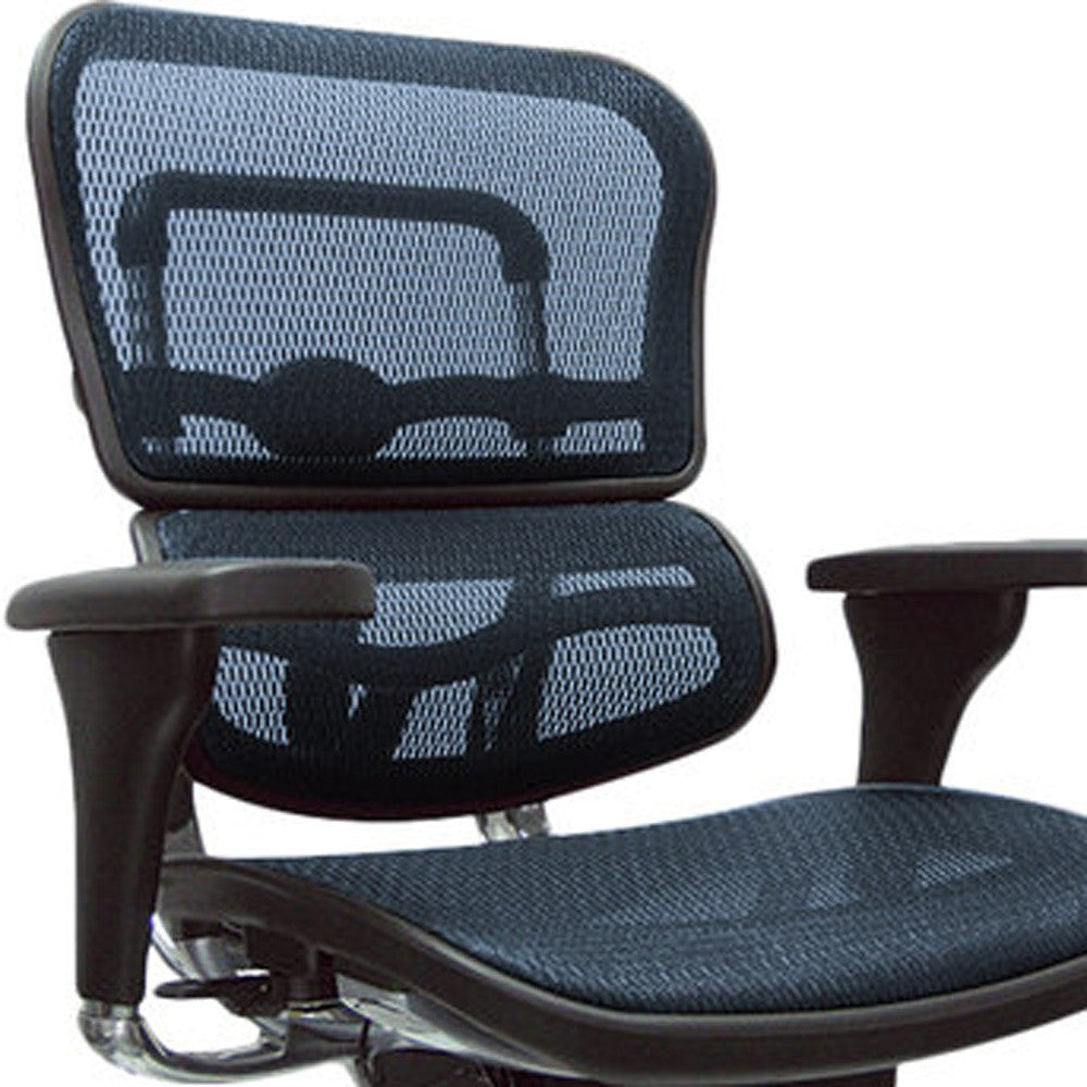 Blue Swivel Adjustable Task Chair Mesh Back Plastic Frame