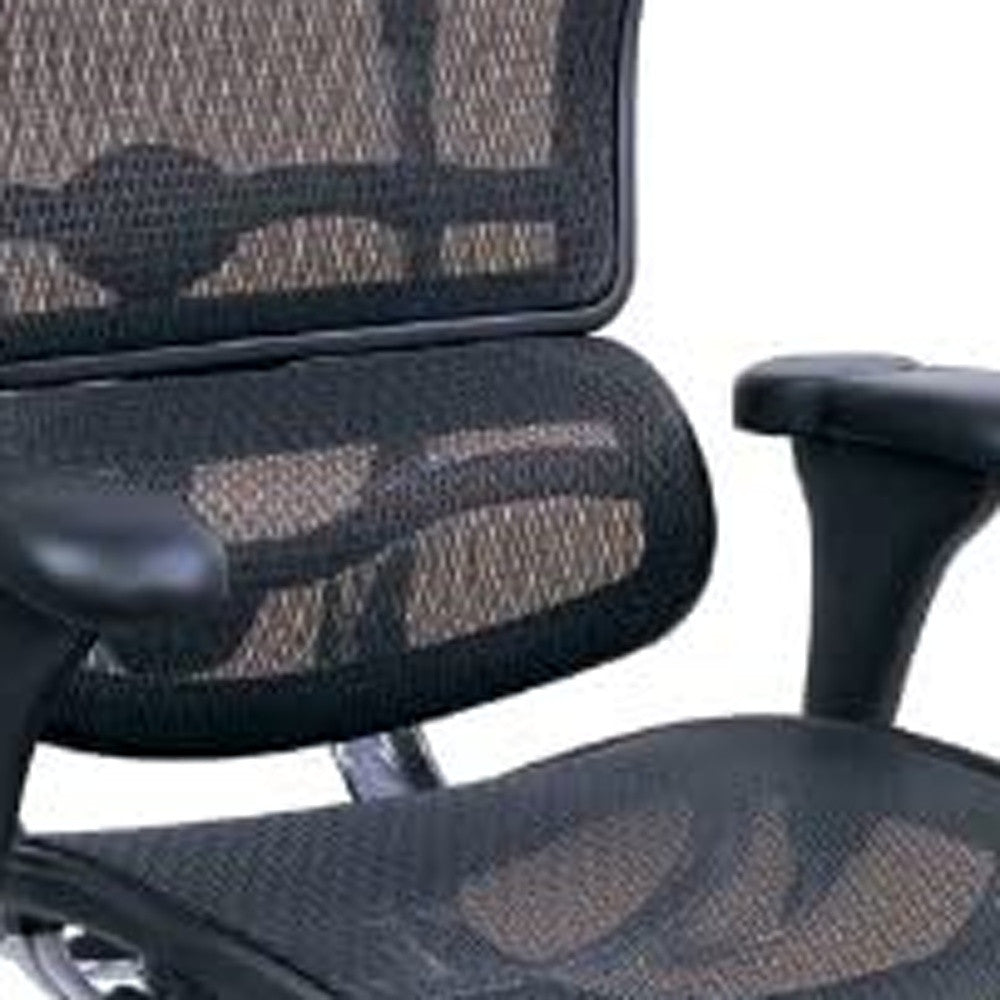 Black Swivel Adjustable Task Chair Mesh Back Plastic Frame