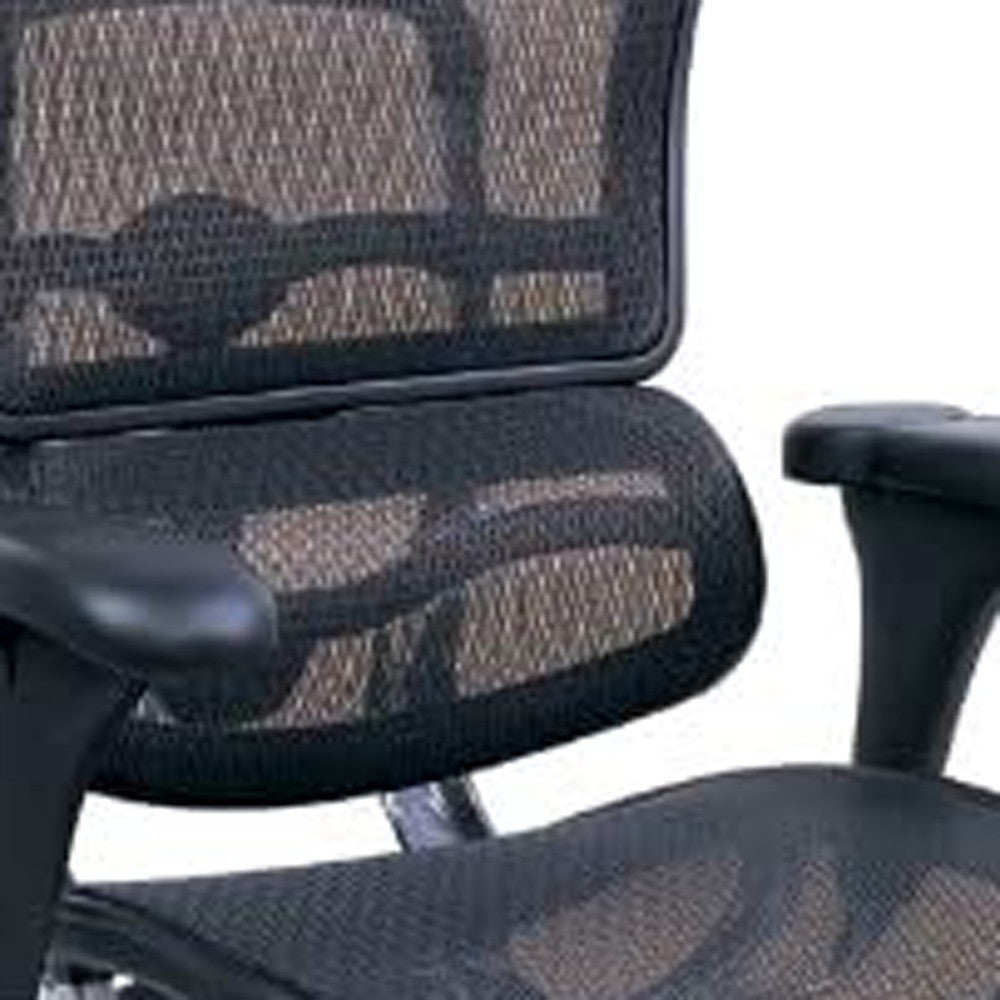 Black Swivel Adjustable Task Chair Mesh Back Plastic Frame