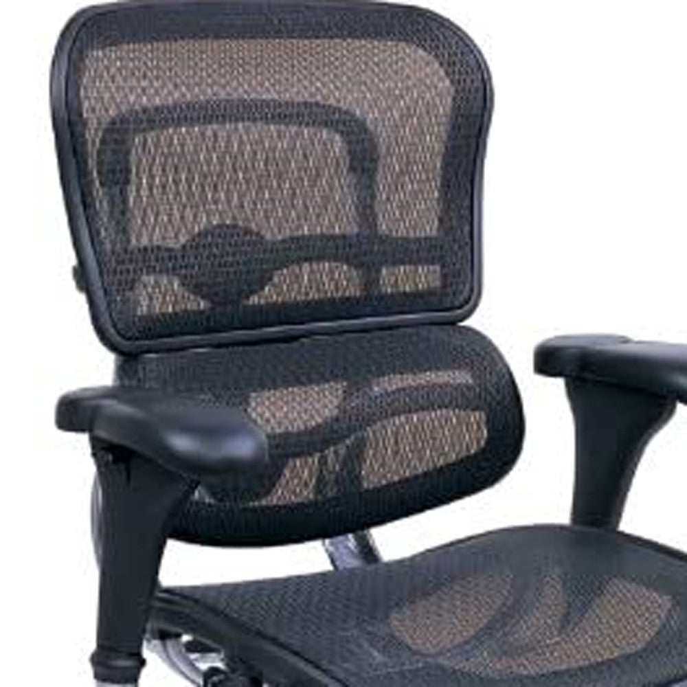 Black Swivel Adjustable Task Chair Mesh Back Plastic Frame