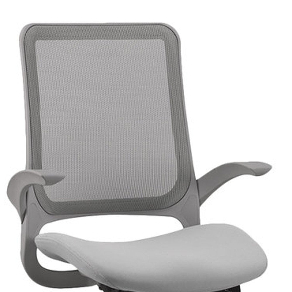 Green Fabric Seat Swivel Adjustable Task Chair Mesh Back Plastic Frame