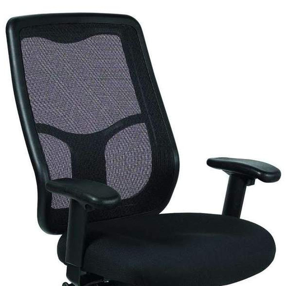 Green Fabric Seat Swivel Adjustable Task Chair Mesh Back Plastic Frame