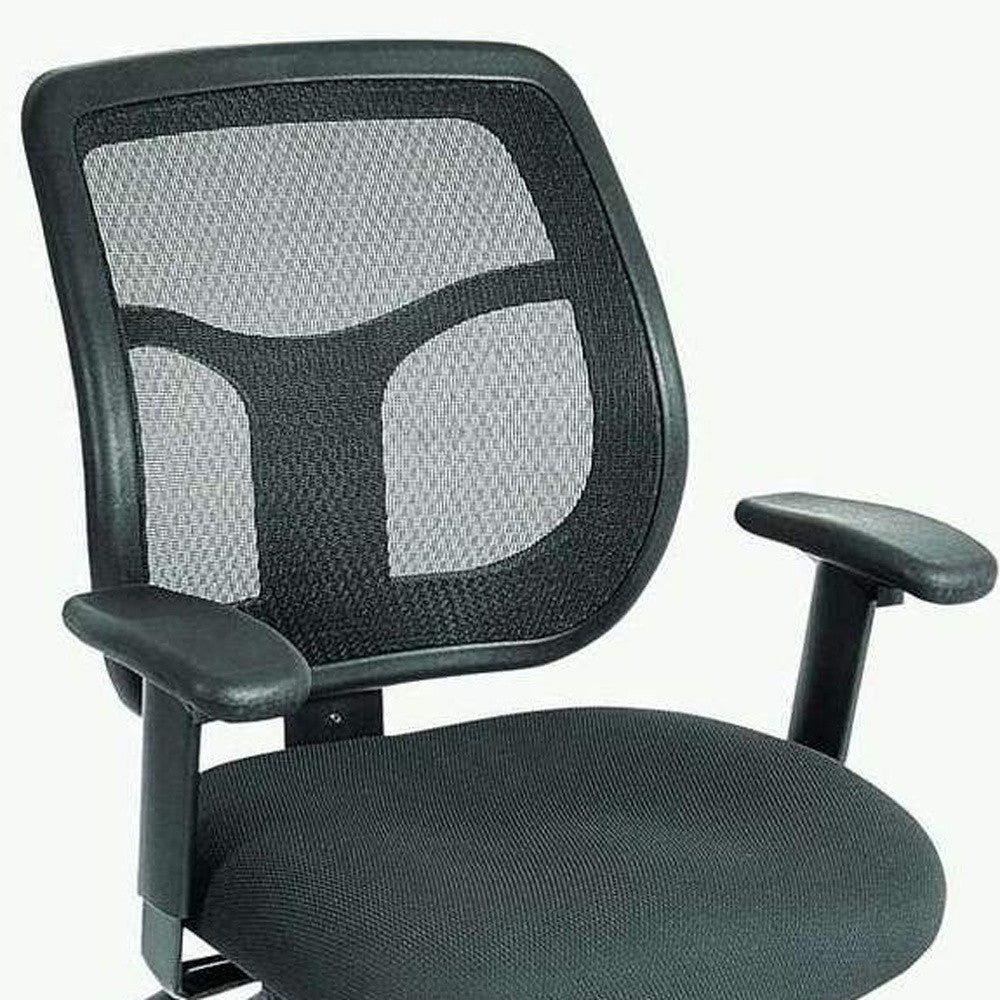 Green Fabric Seat Swivel Adjustable Task Chair Mesh Back Plastic Frame