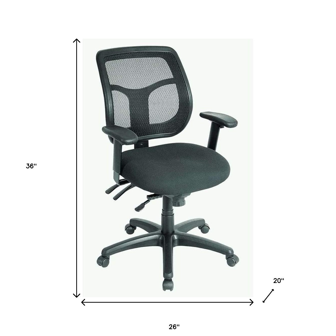 Green Fabric Seat Swivel Adjustable Task Chair Mesh Back Plastic Frame