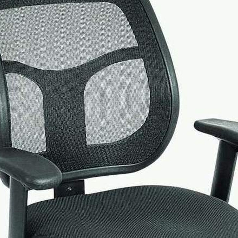 Green Fabric Seat Swivel Adjustable Task Chair Mesh Back Plastic Frame