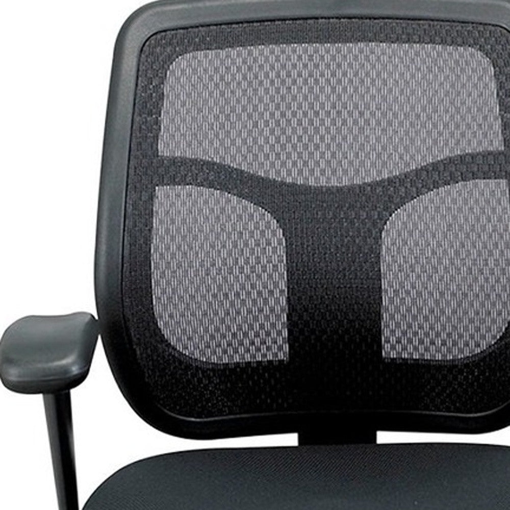 Green Fabric Seat Swivel Adjustable Task Chair Mesh Back Plastic Frame