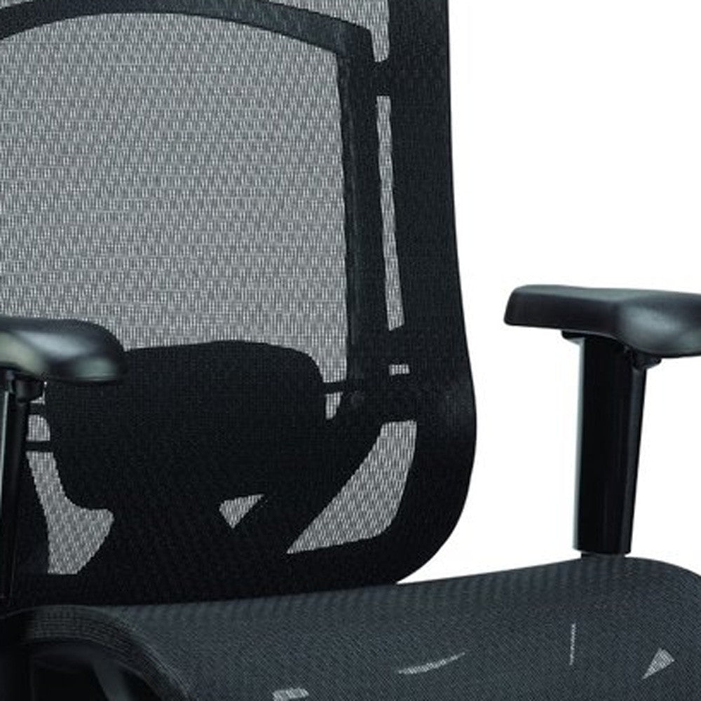 Black Swivel Adjustable Task Chair Mesh Back Plastic Frame