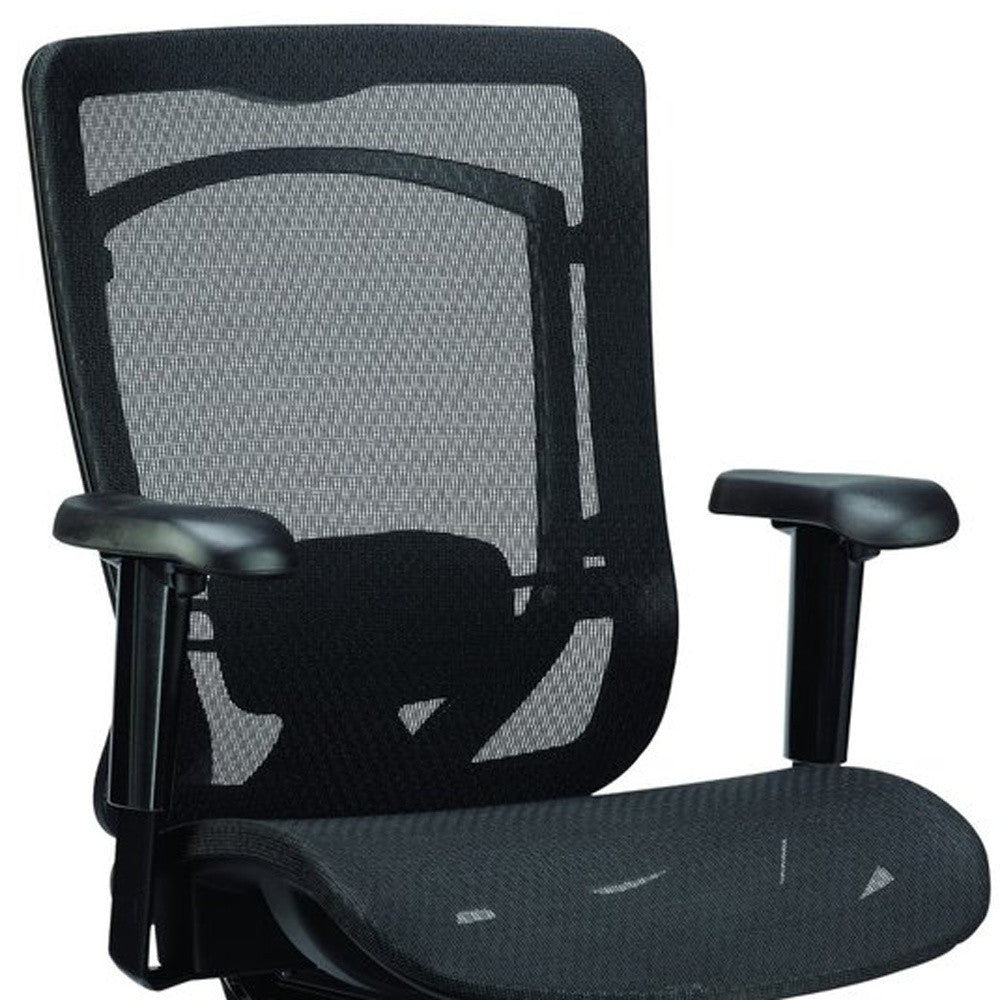 Black Swivel Adjustable Task Chair Mesh Back Plastic Frame