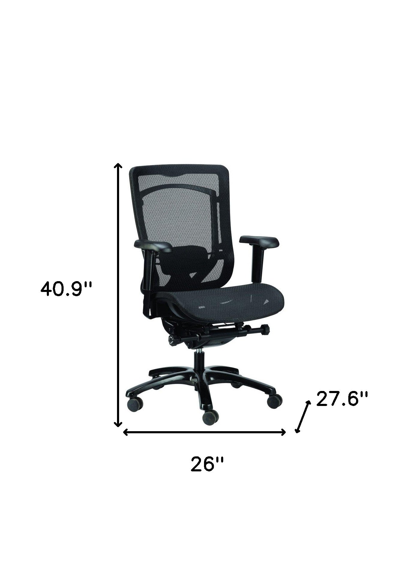 Black Swivel Adjustable Task Chair Mesh Back Plastic Frame