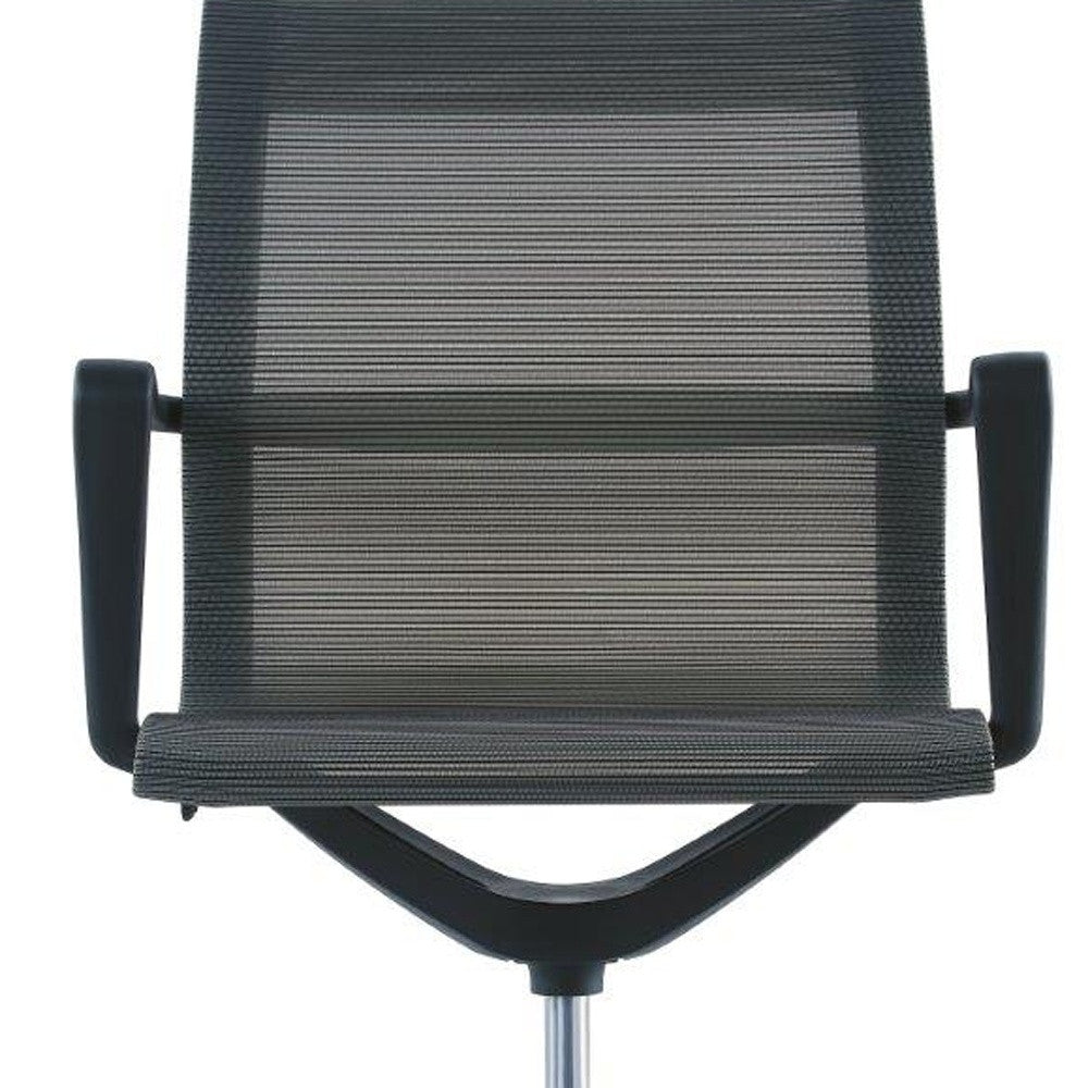 Charcoal Swivel Adjustable Task Chair Mesh Back Plastic Frame