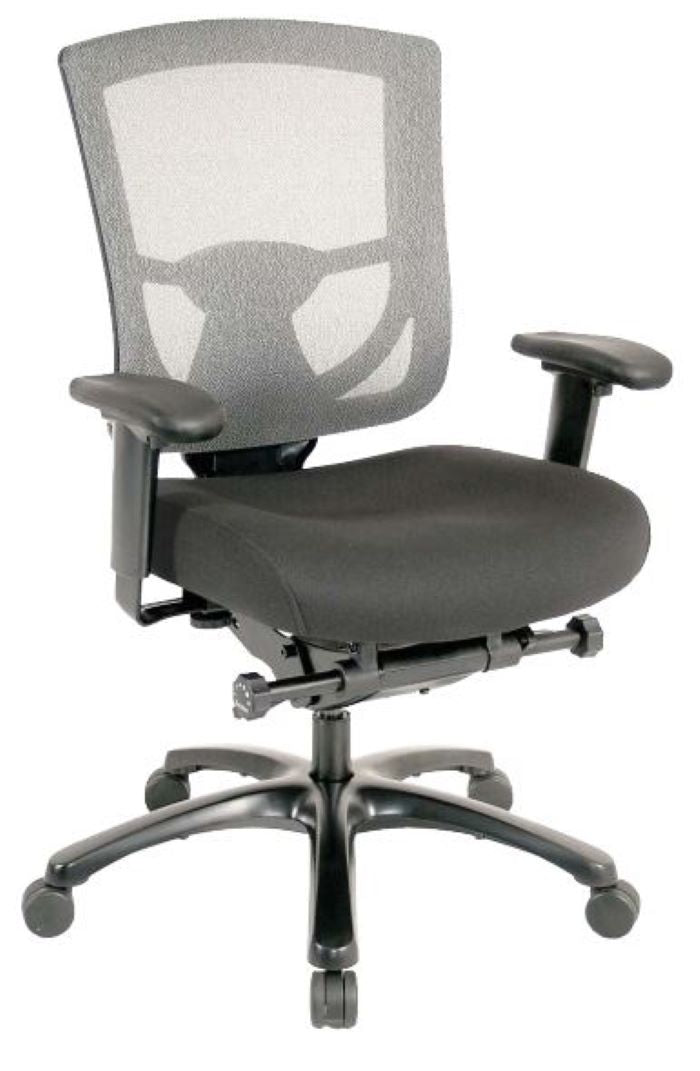 Black Fabric Seat Swivel Adjustable Task Chair Mesh Back Plastic Frame