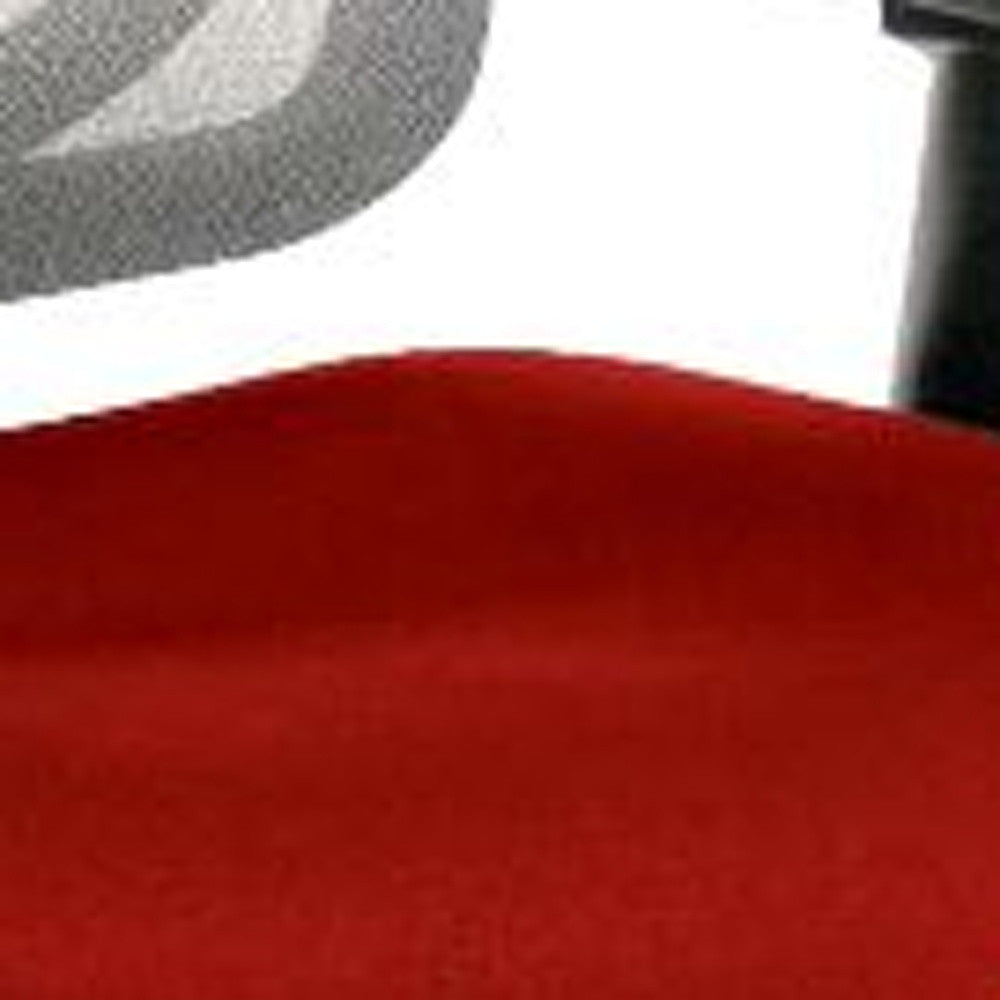 Red Fabric Seat Swivel Adjustable Task Chair Mesh Back Plastic Frame