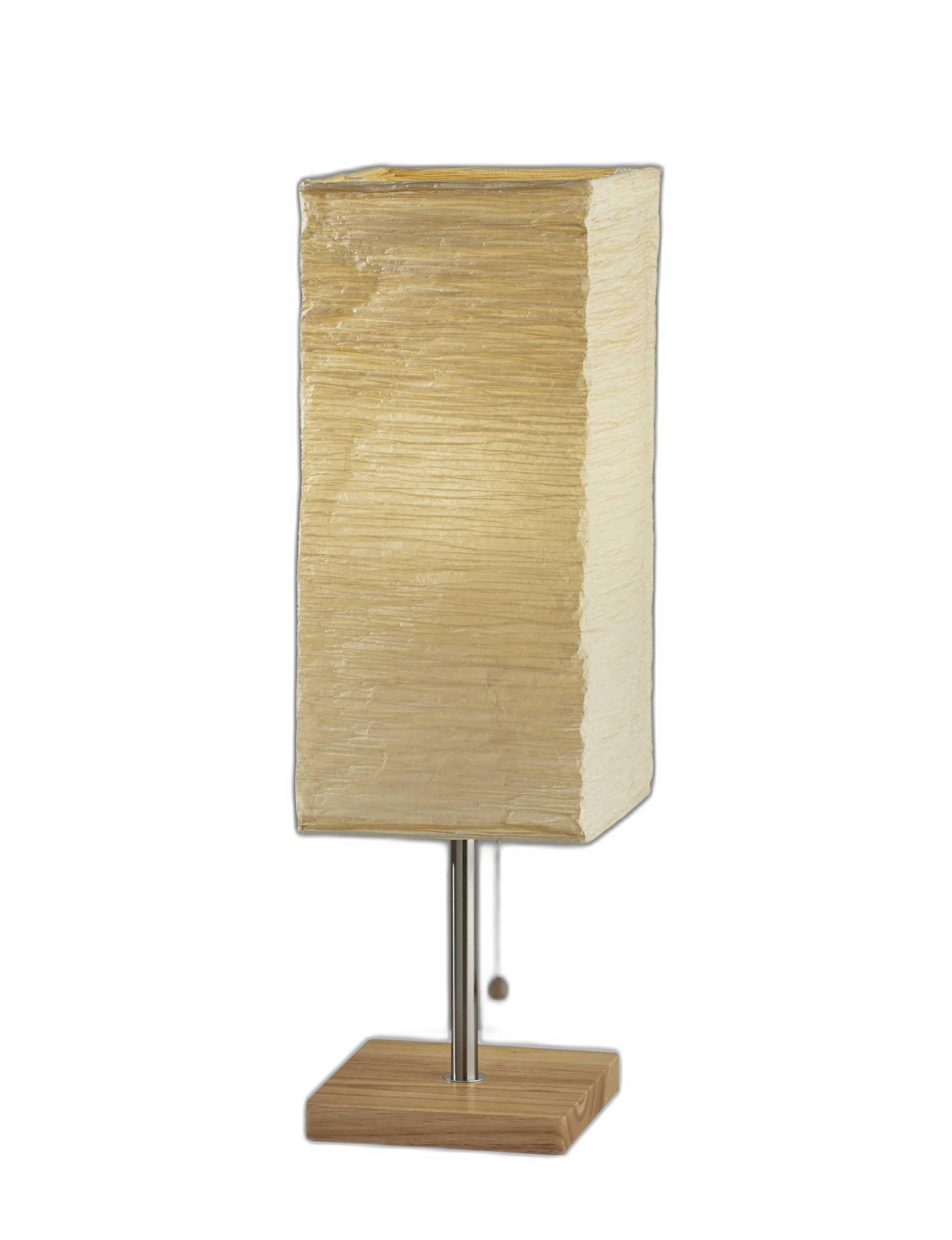 Wildside Paper Shade With Natural Wood Table Lamp