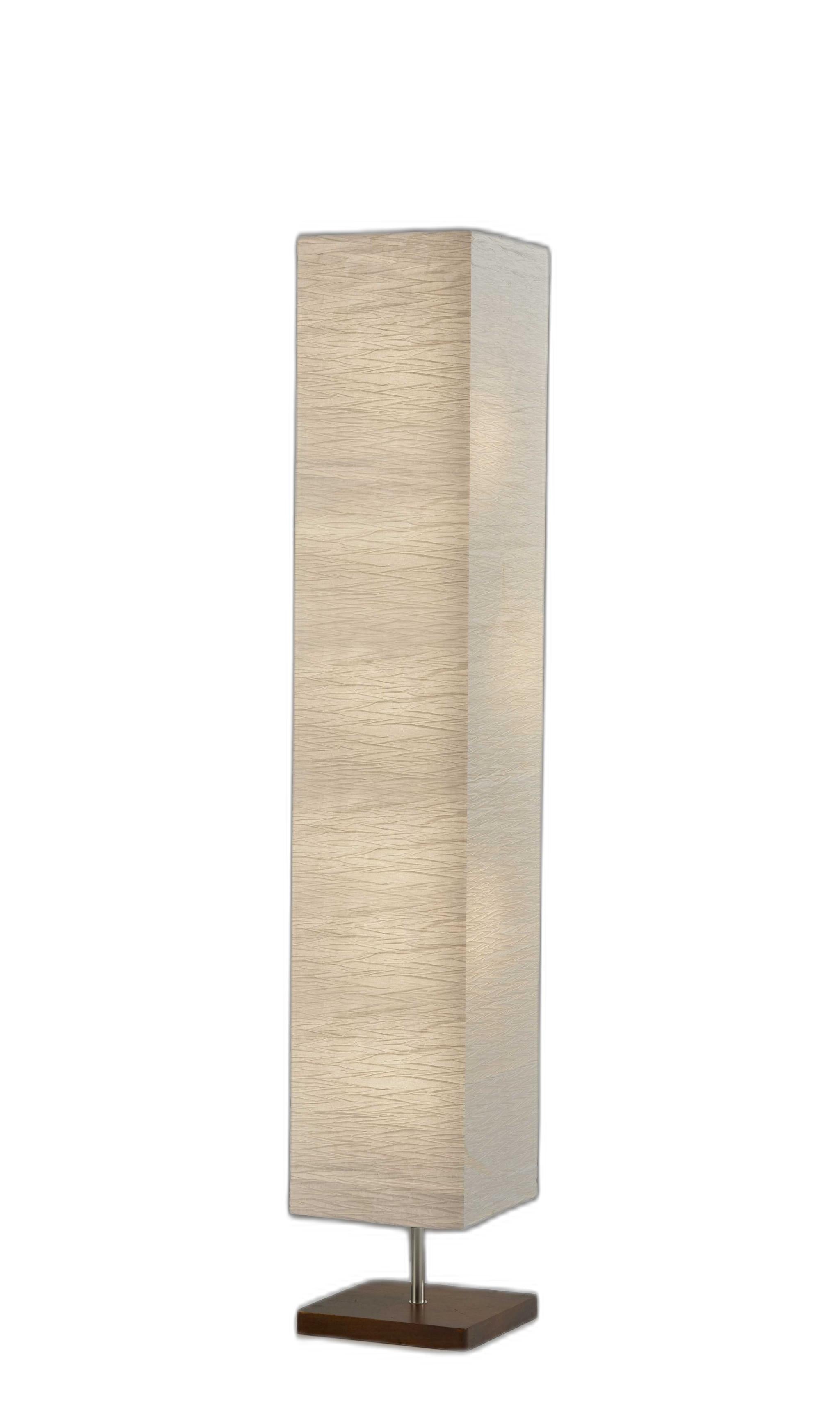 57" Two Light Column Floor Lamp With White Rectangular Shade