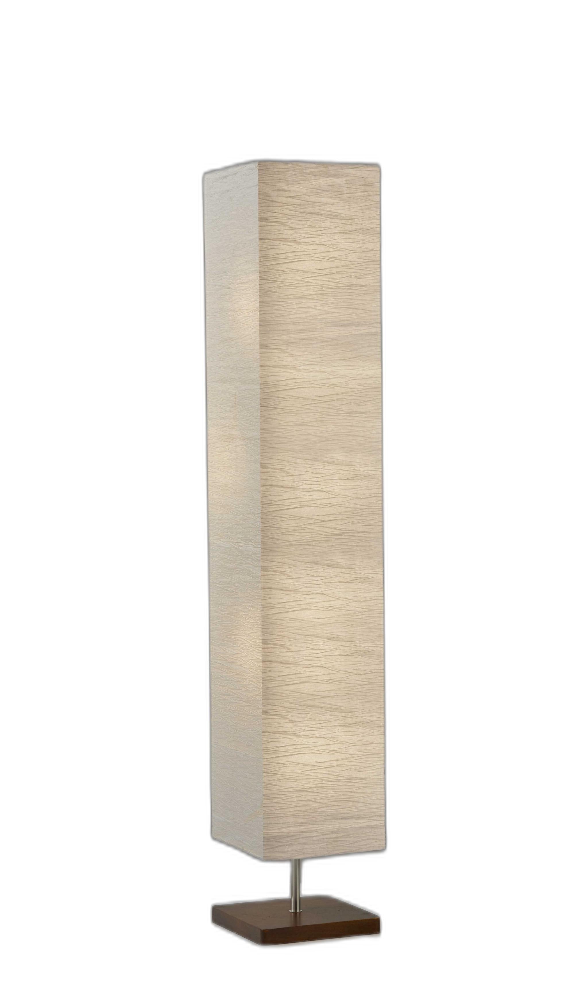 57" Two Light Column Floor Lamp With White Rectangular Shade